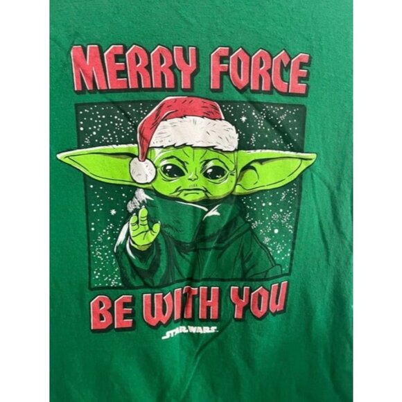 STAR WARS Christmas The Mandalorian Grogu Merry Force Be With You Size S - Picture 2 of 4